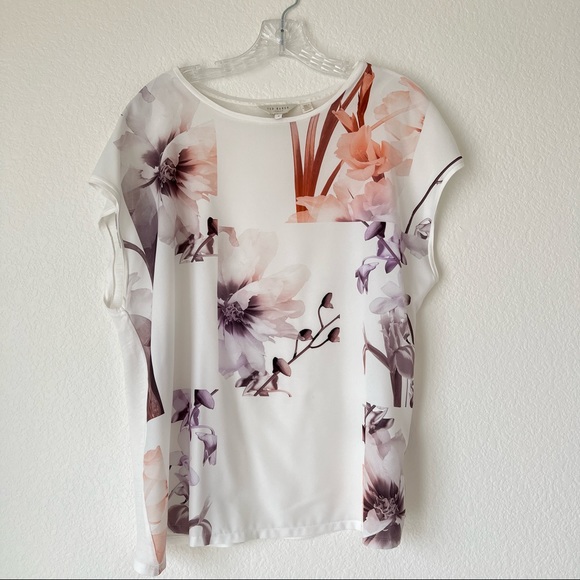 Ted Baker Lylie Floral Print Cap Sleeve 